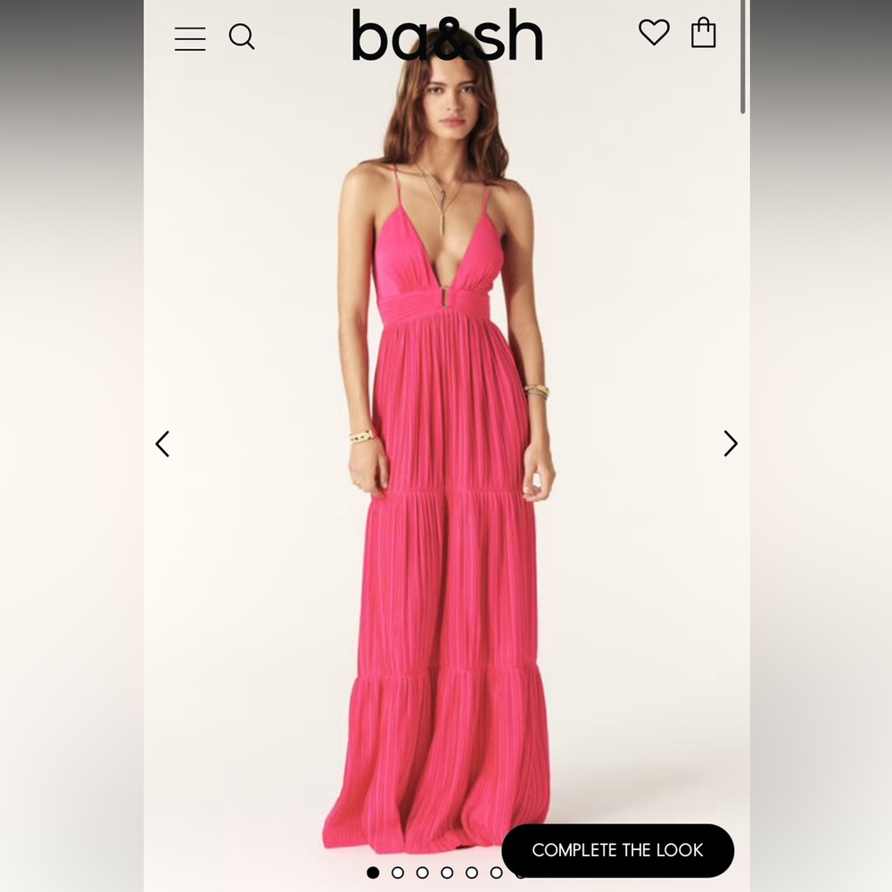 Pink low v BASH dress